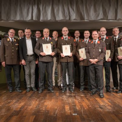 20, 30, und 50 Jährige Mitgliedschaft: Florian und Christoph Bucher, Klaus Berchtold, Hansjörg Heiss und Hubert Schwenninger